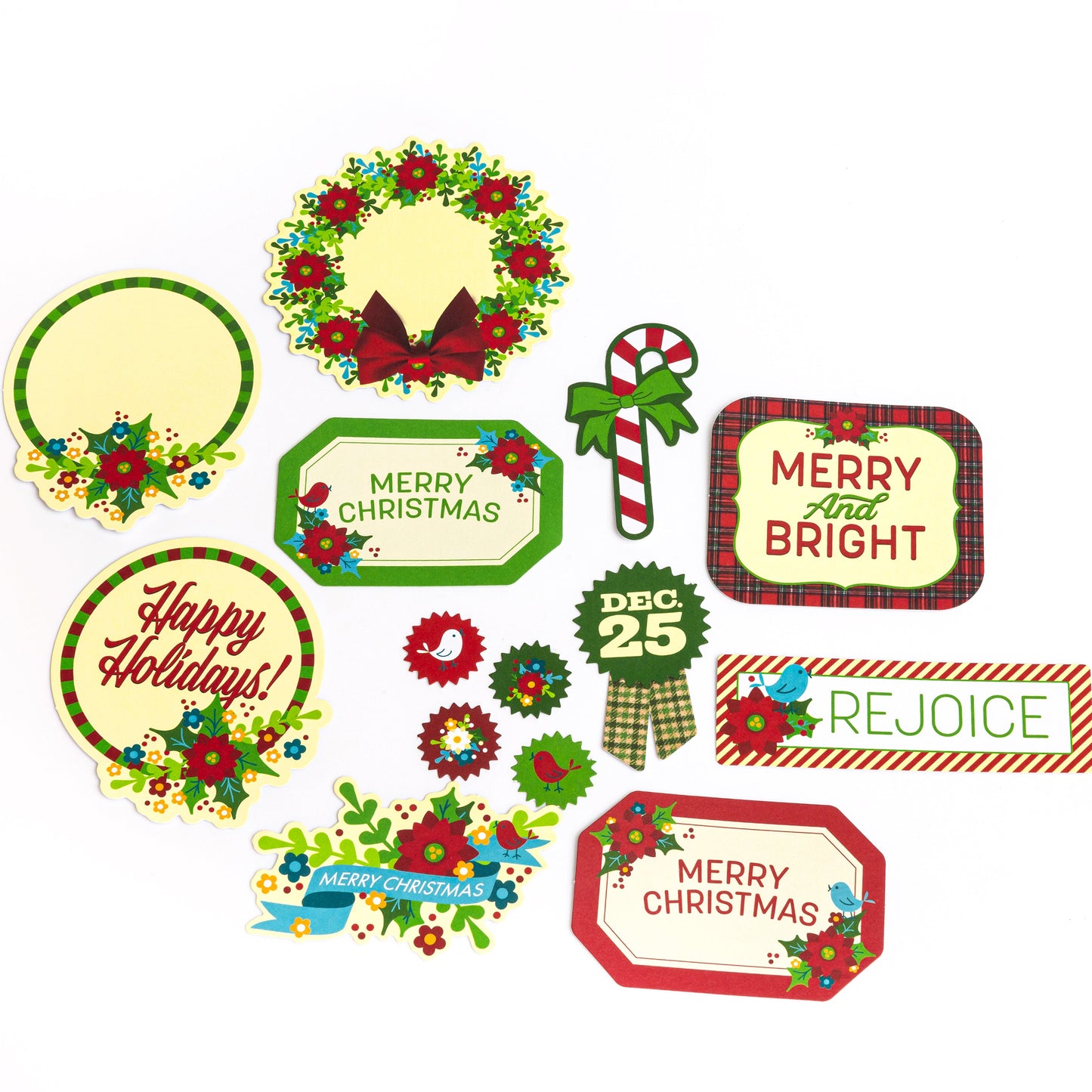 Traditional Christmas 28 PC Card Toppers Everett Rd. By Cathe Holden