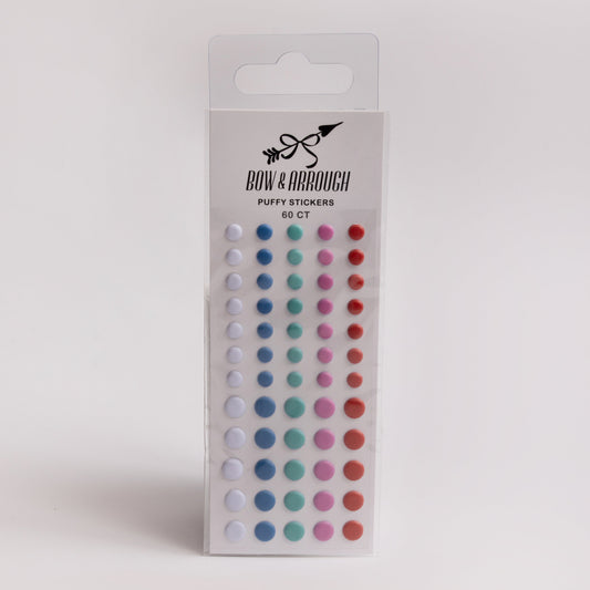 Bow & Arrough™ Holiday Candy Colored Dots Puffy Stickers