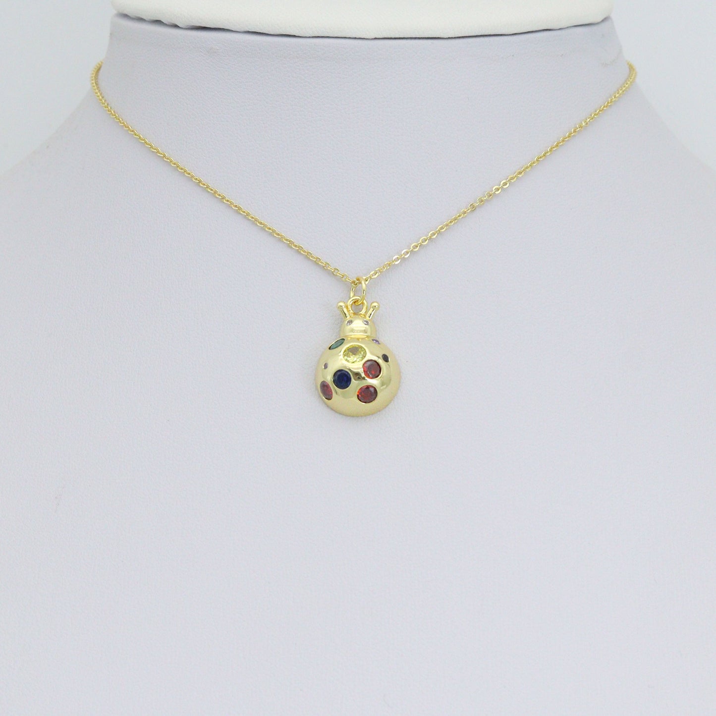 Colorful CZ Ladybird Laybug Pendant charm, Sku#JL209