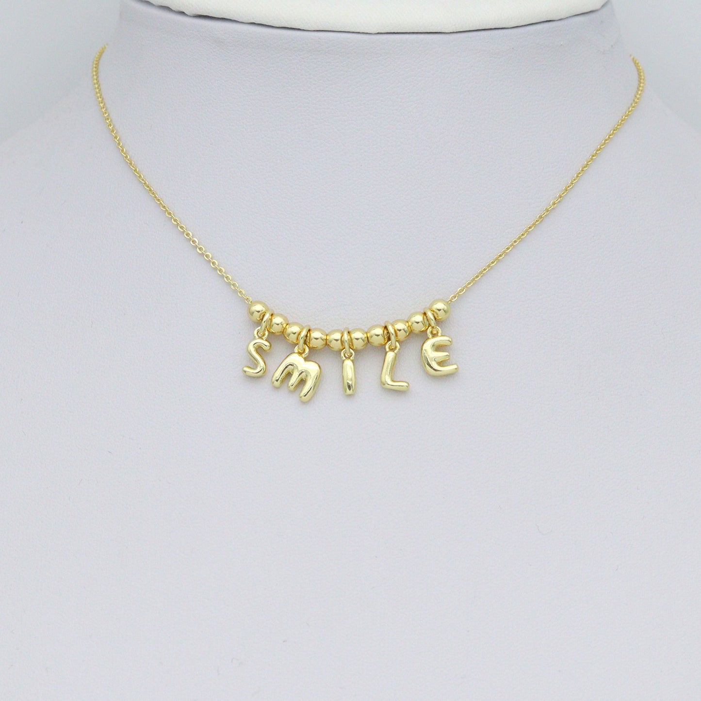 Small Bubble Initial charm, Alphabet Initial Charm Pendant, Sku#LX894