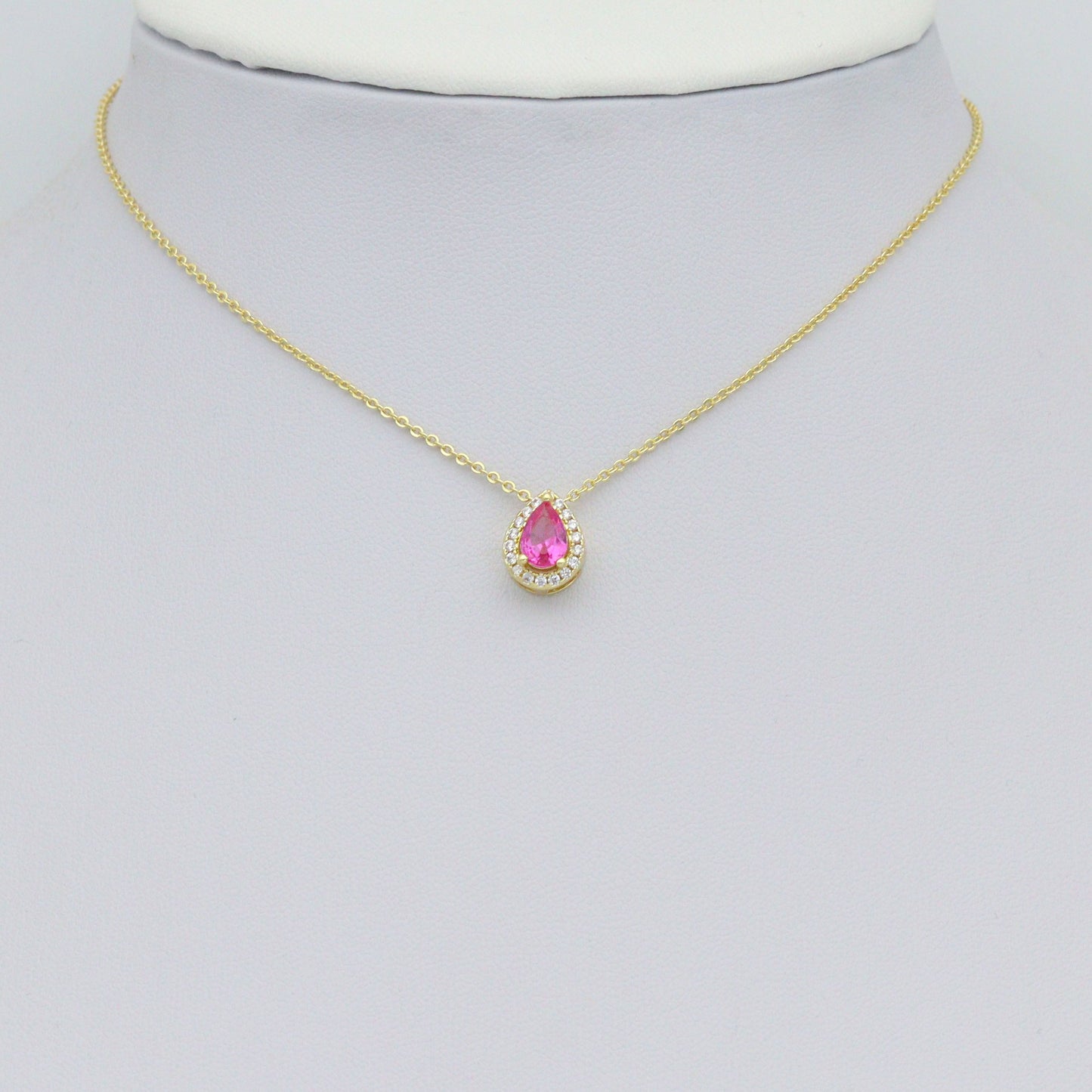 Gold Colorful Teardrop CZ Pendant charm, Sku#LX918