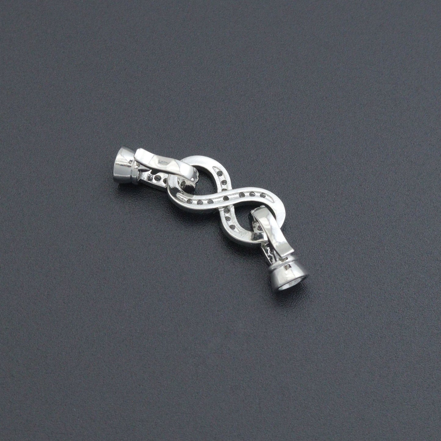 Silver Clear CZ Infinity clasp, Sku#LX877