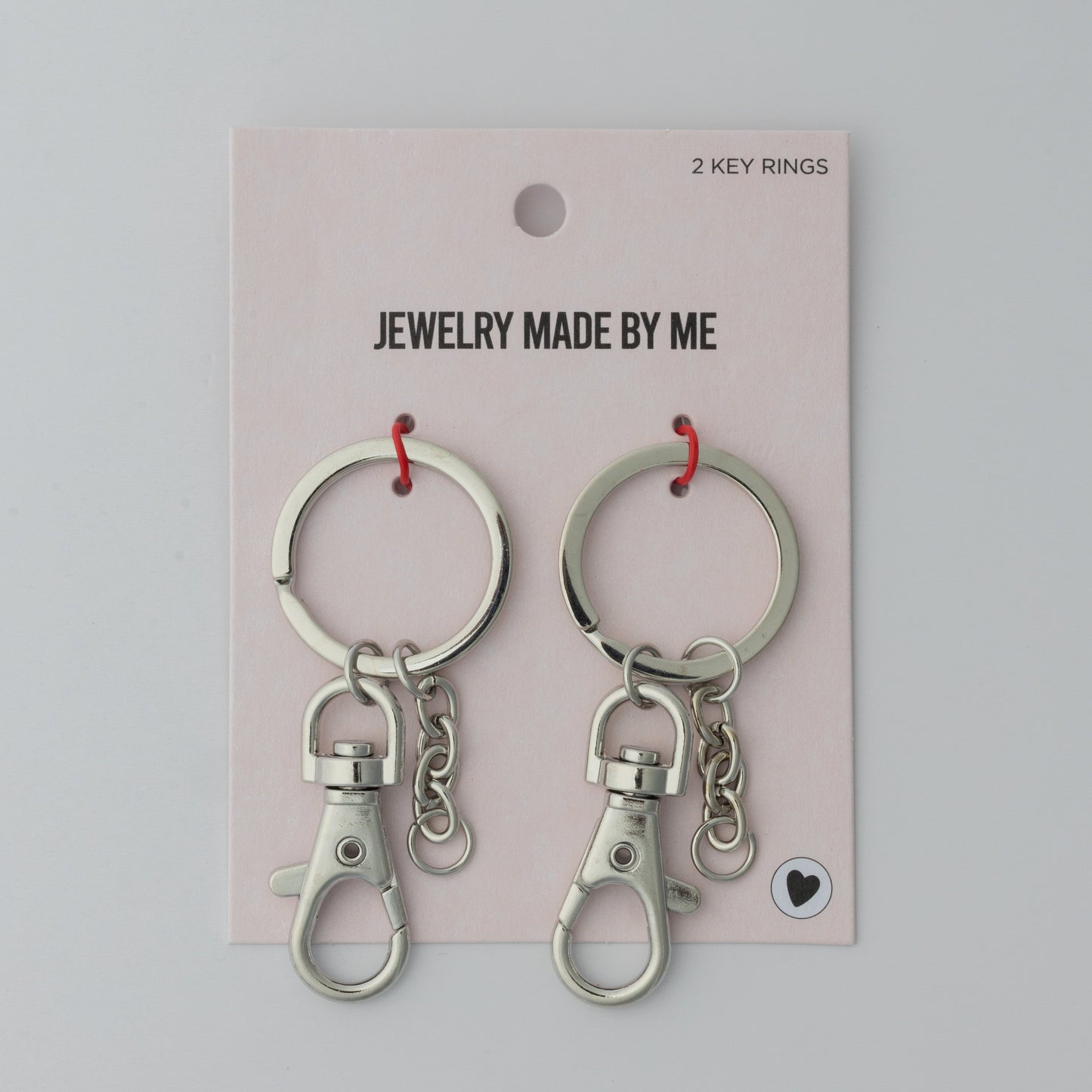 Silver Classic Key Rings with Lobster Hook 2pc