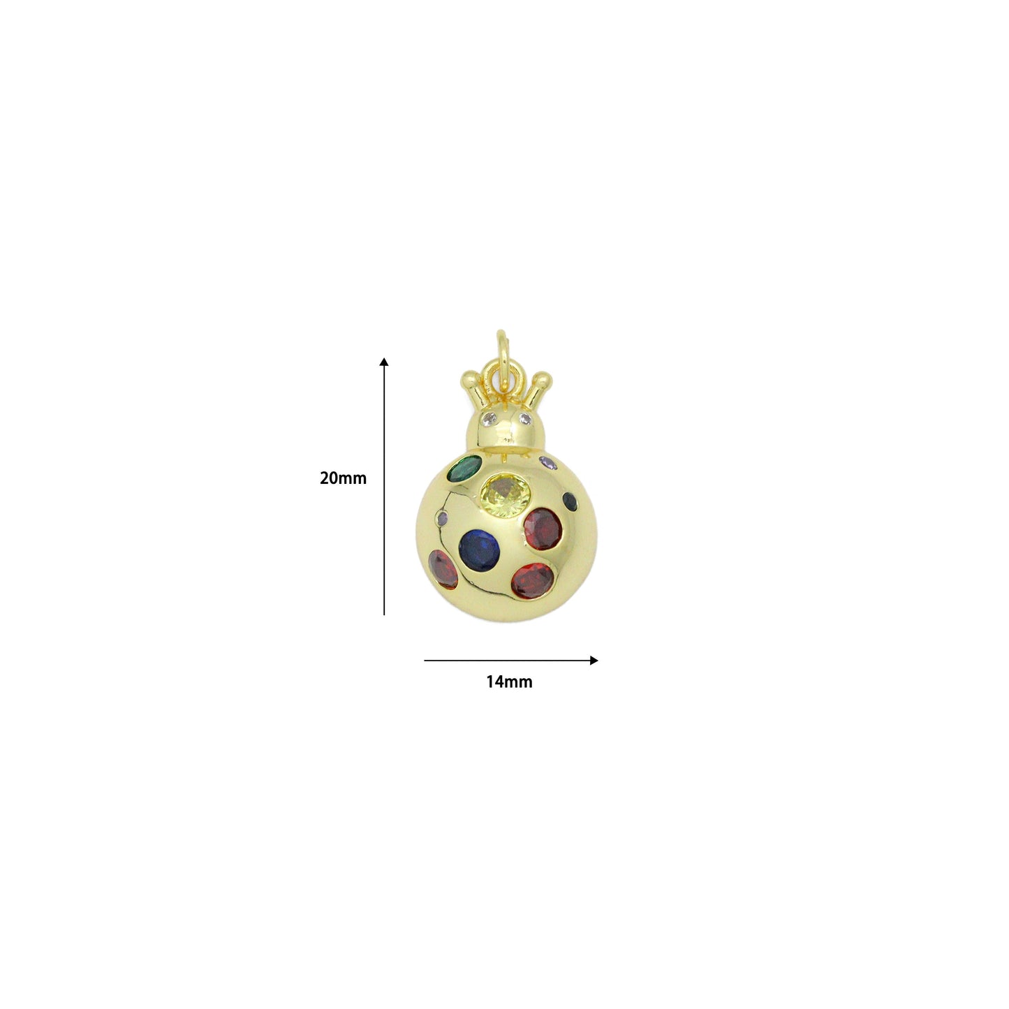 Colorful CZ Ladybird Laybug Pendant charm, Sku#JL209