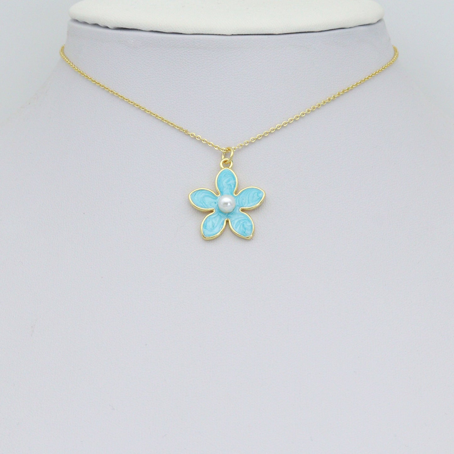 Colorful Enamel pearl Flower Pendant charm for Necklace Bracelet Jewelry Making Supply, Sku#LD768