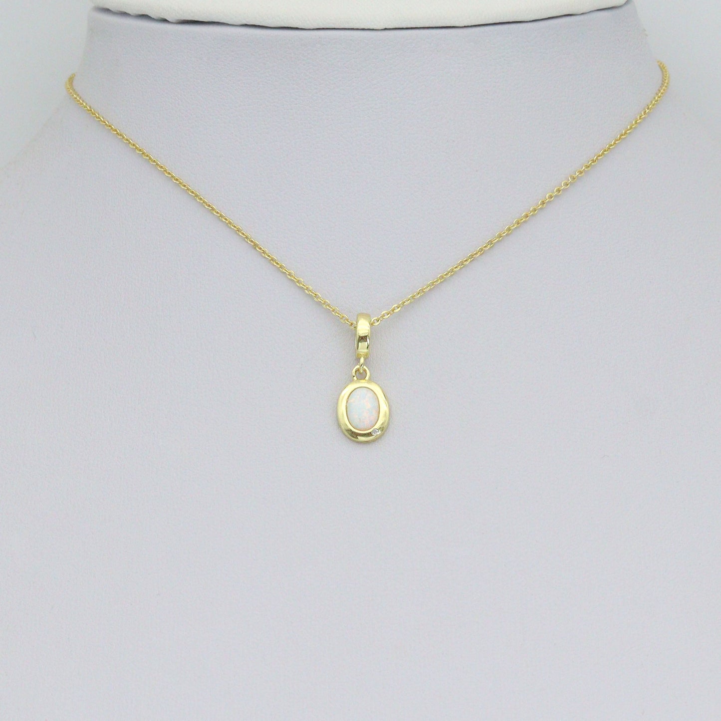 Opal oval Charm Pendant, Sku#LK1284