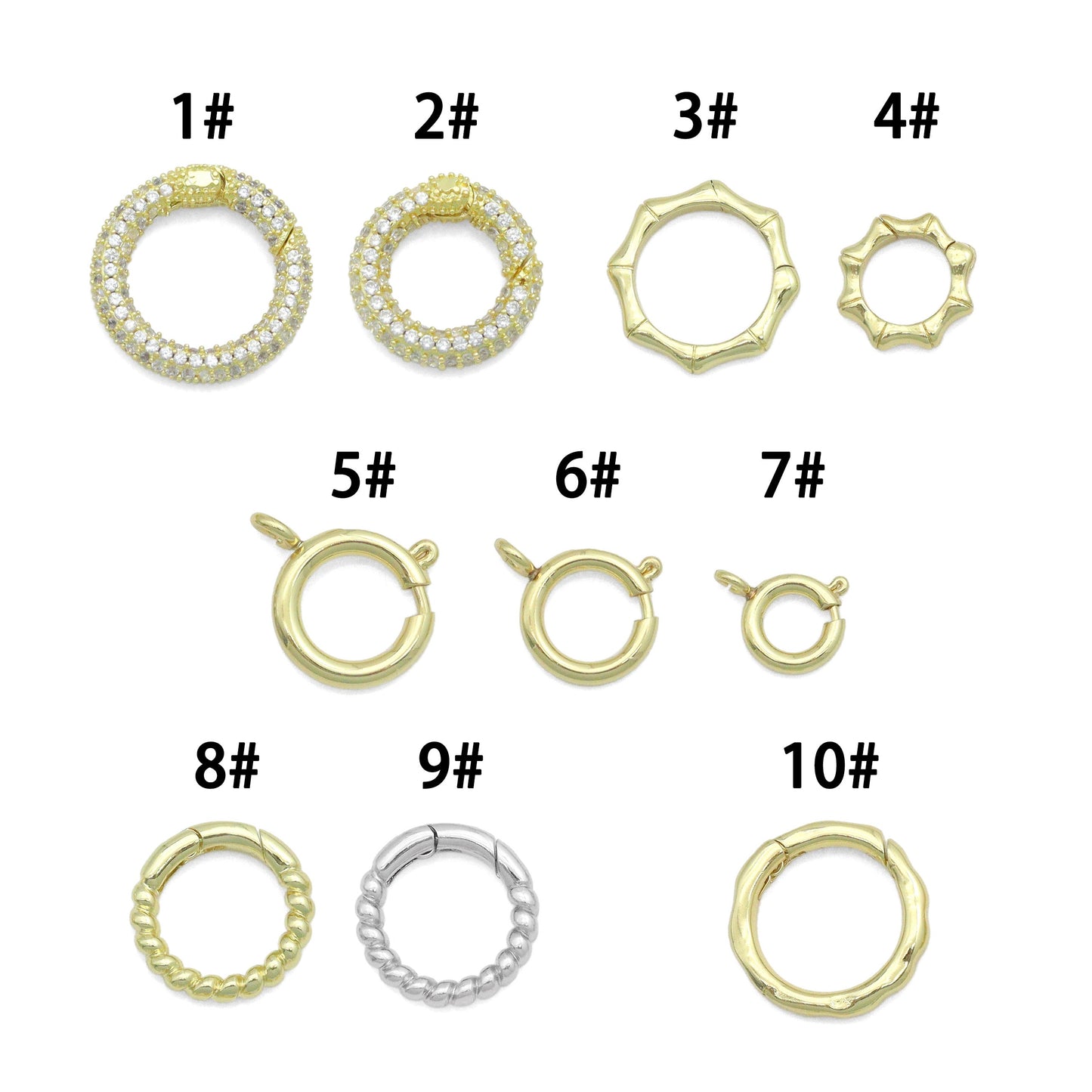 Gold Round Ring Clasp, Lobster Clasp, Sku#LX886