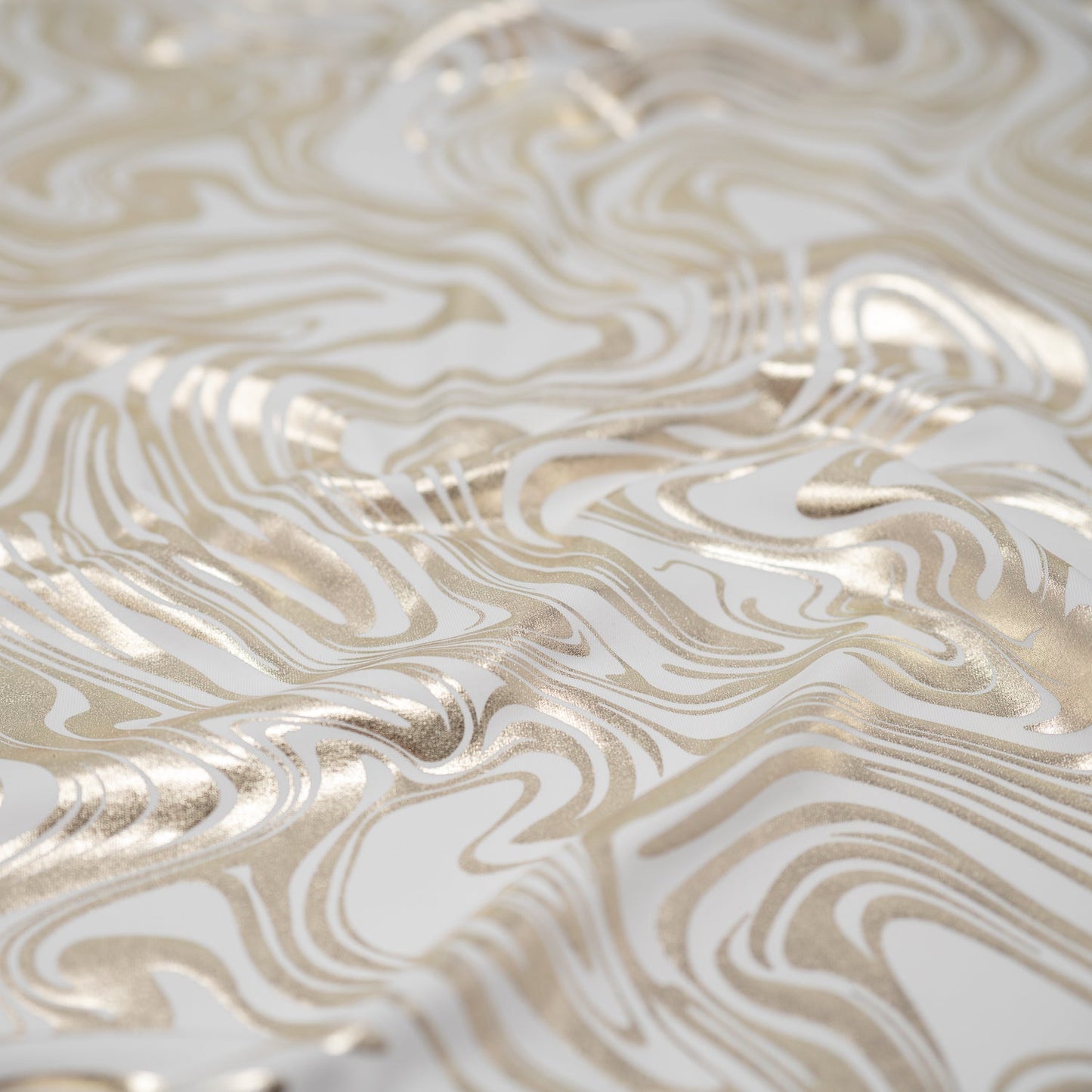 Marble Foil Printed Nylon Spandex Superflex Fabric | Blue Moon Fabrics