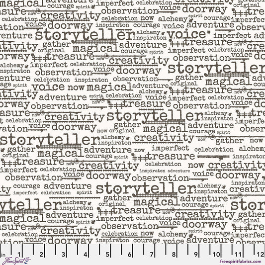 Wordster Paper Stamped Cotton 44"/45" Fabric Per Yard