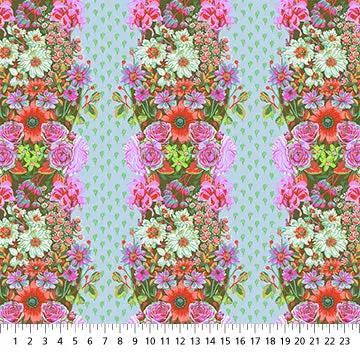 Perennial Borders Beata's Garden in Seafoam AMT137-78V Cotton 44"/45" Fabric Per Yard