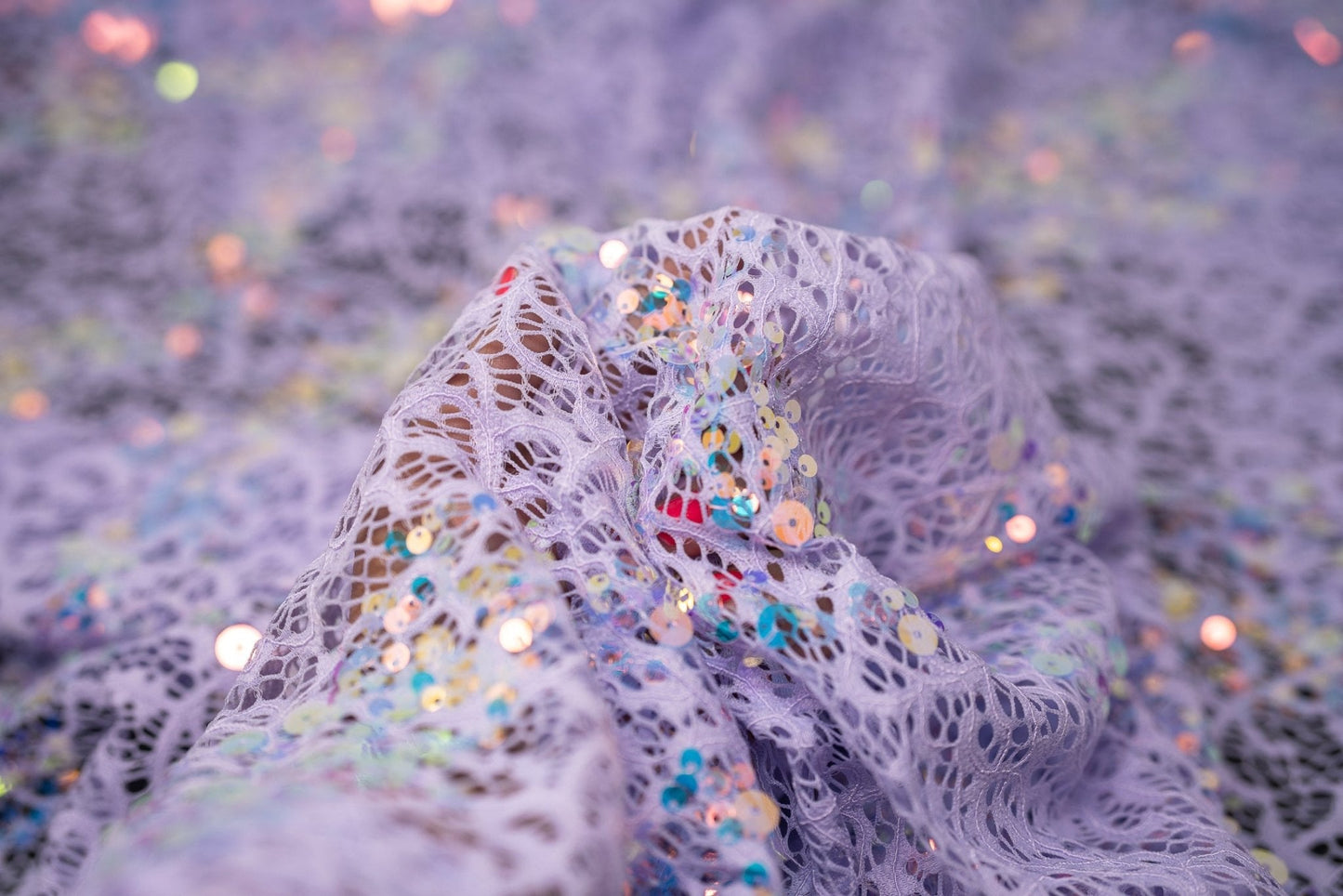 Precious Stretch Lace Sequin Fabric | Blue Moon Fabrics