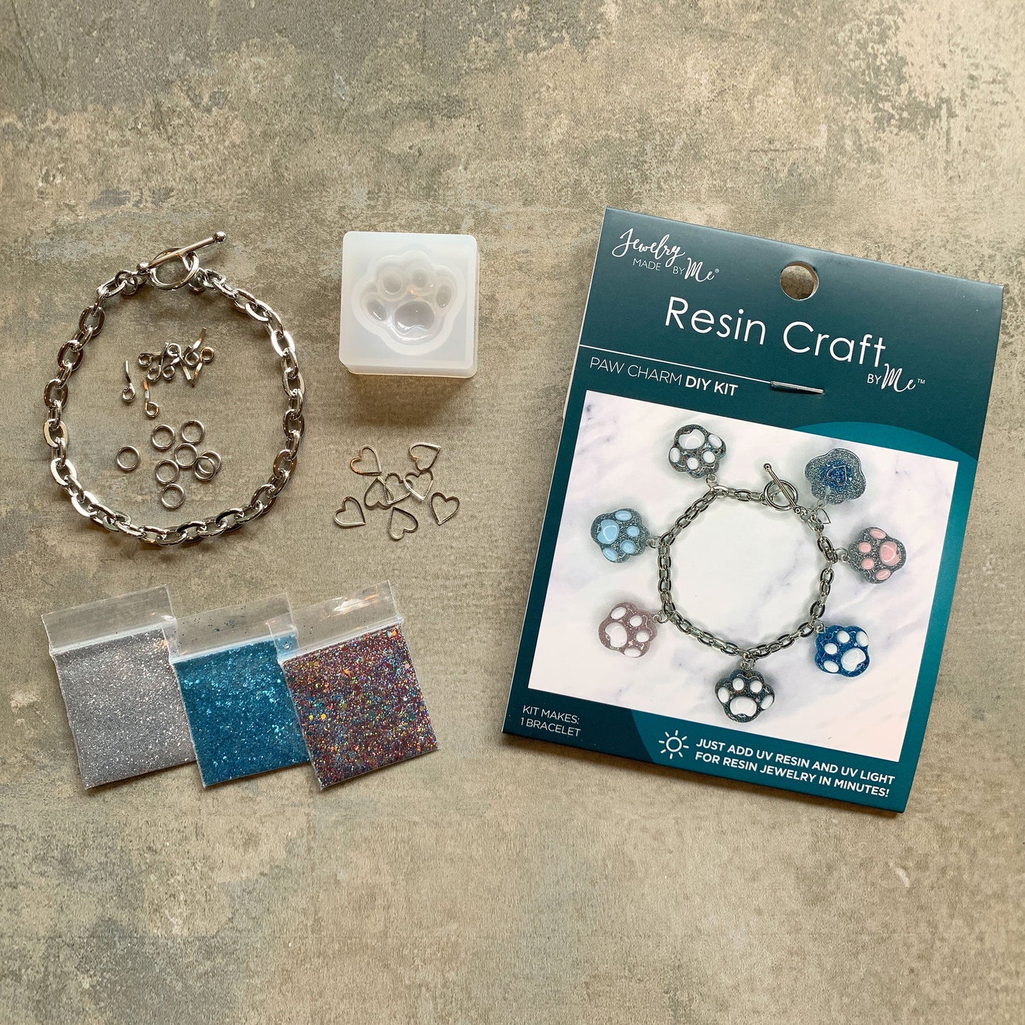 Paw Charm Bracelet UV Resin DIY Kit