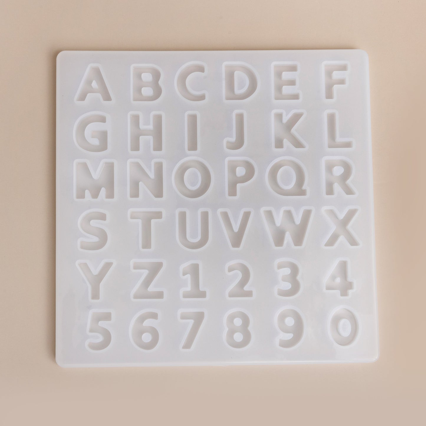 Modern Sans Serif Alphabet Silicone Mold Small Initials and Numbers