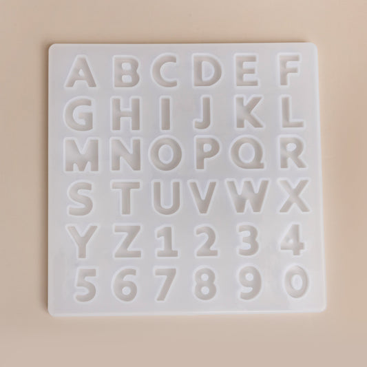 Modern Sans Serif Alphabet Silicone Mold Small Initials and Numbers