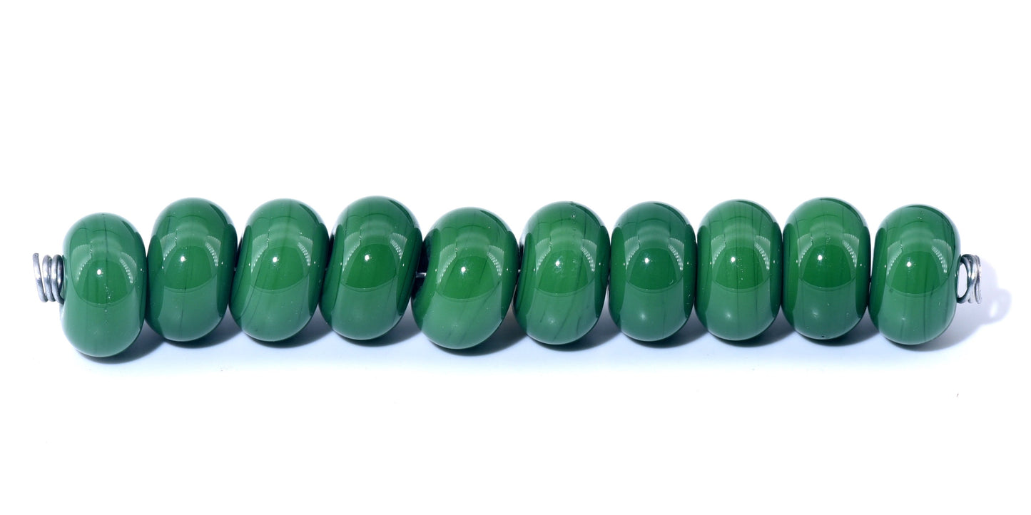 SP036 - Ten Christmas Green Spacer Beads