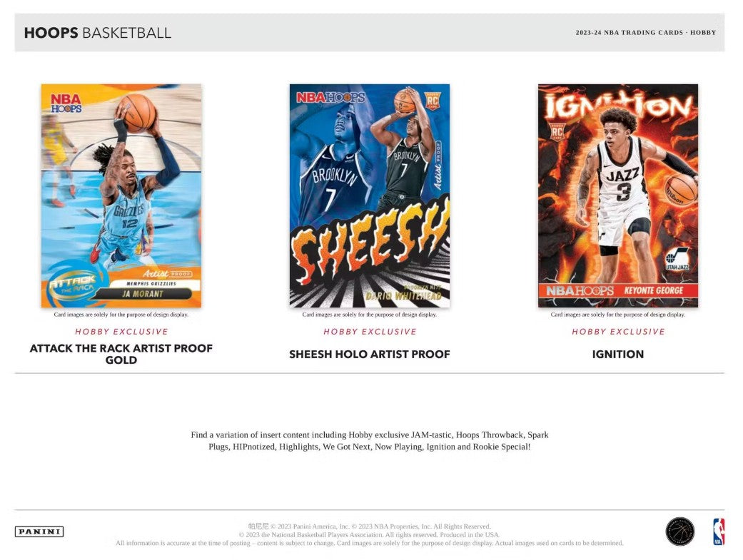 2023/24 Panini NBA Hoops Basketball Hobby Box
