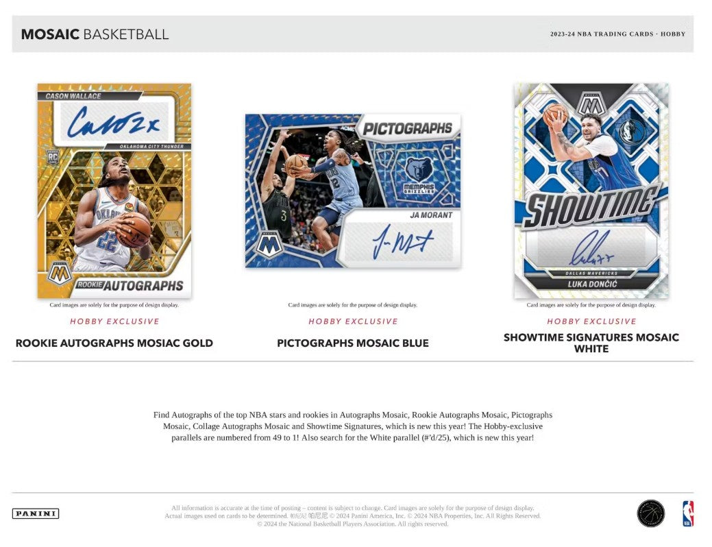 2023/24 Panini Mosaic Basketball Hobby Box