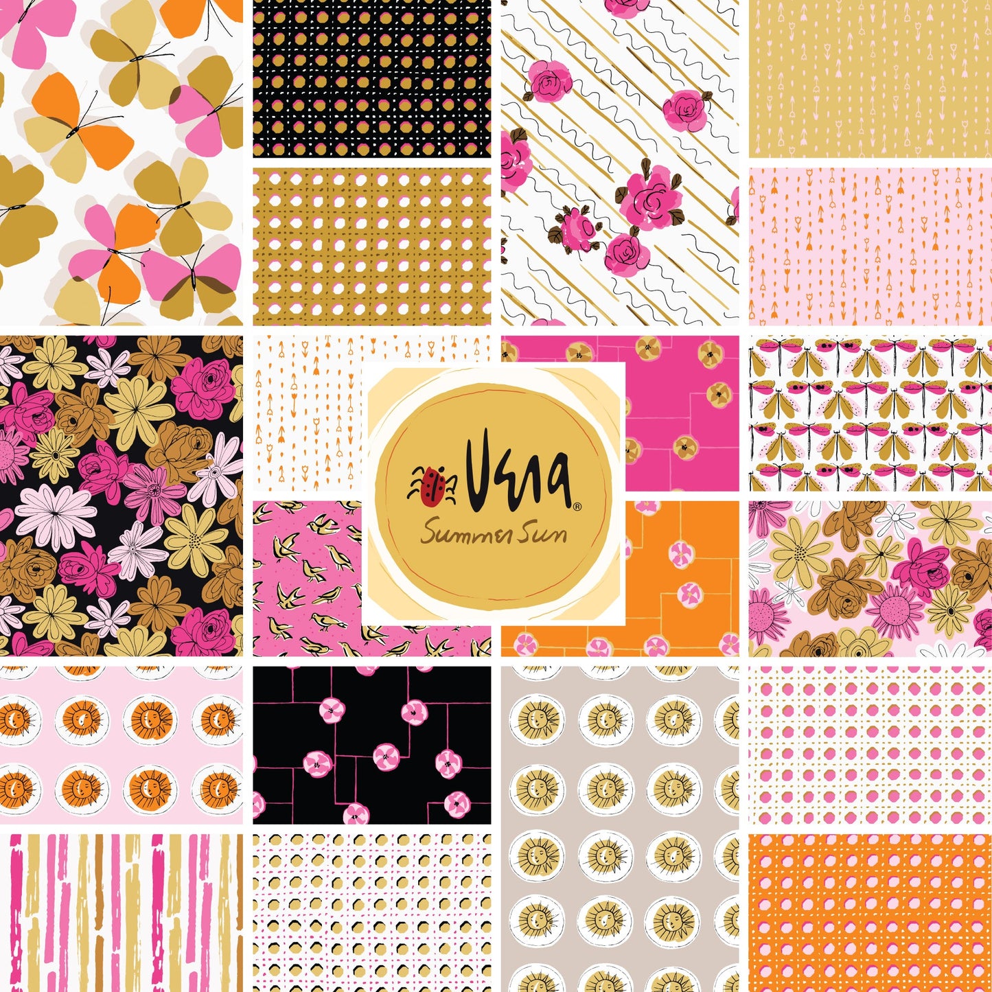 Summer Sun 5x5 Squares - 42 Pieces
