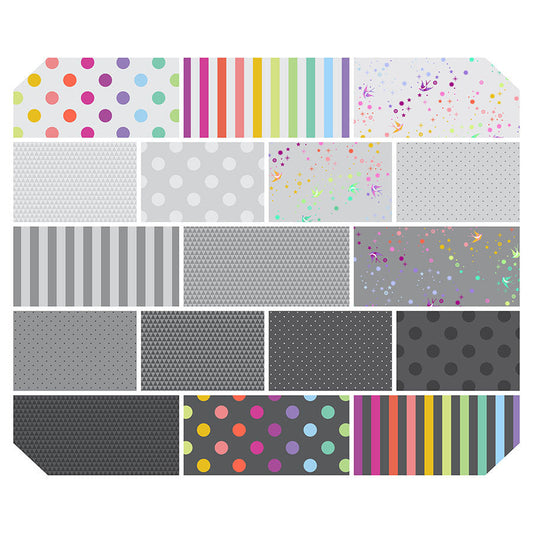 2025 Tula Pink True Colors - 2.5" Charm Pack Gray