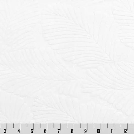 White Snow Cuddle 3 Extra Wide Tropic Burnout Fabric per yard