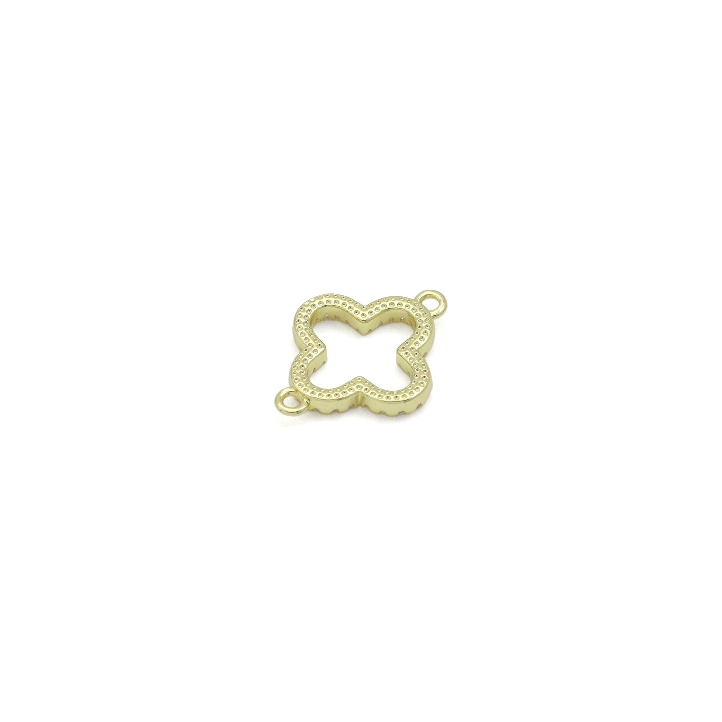 CZ Pave Gold Flower Coonector charm, Sku#Y1062