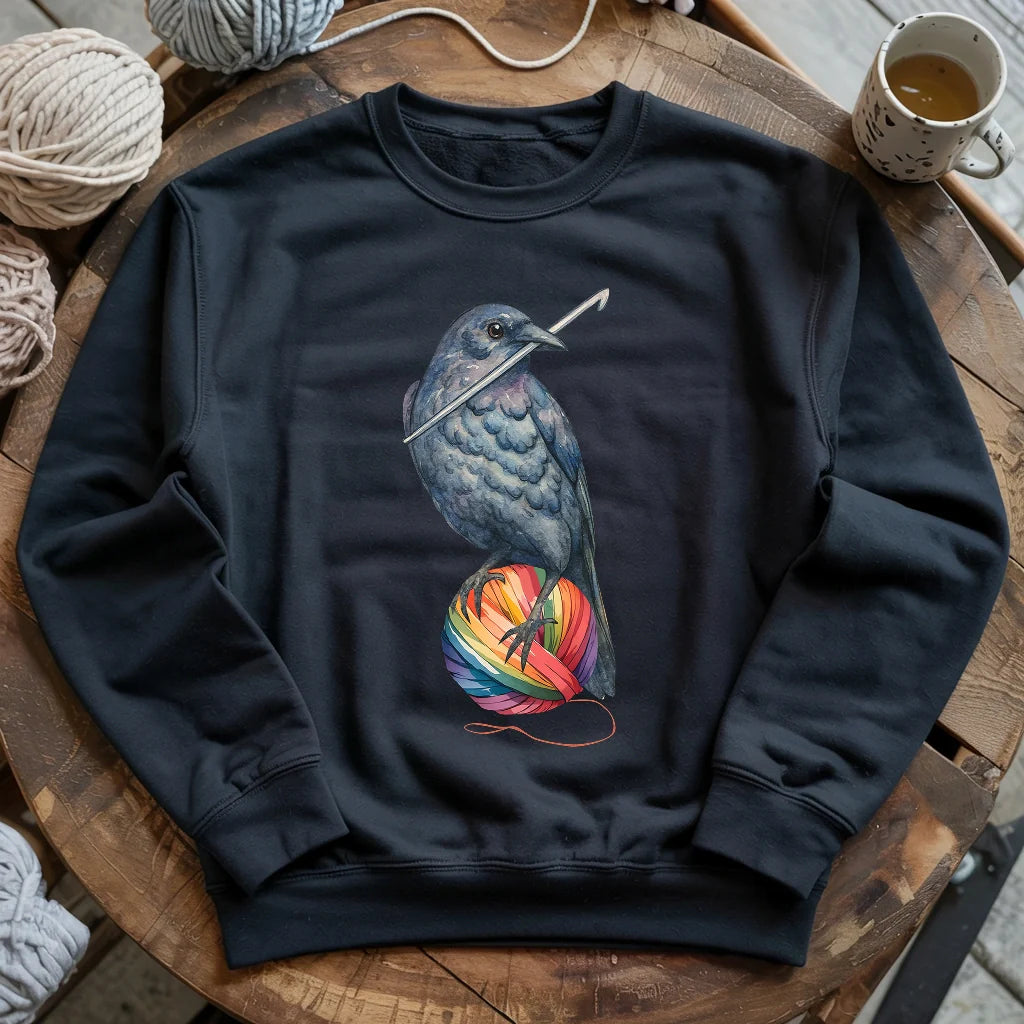 Crochet Crow Sweatshirt
