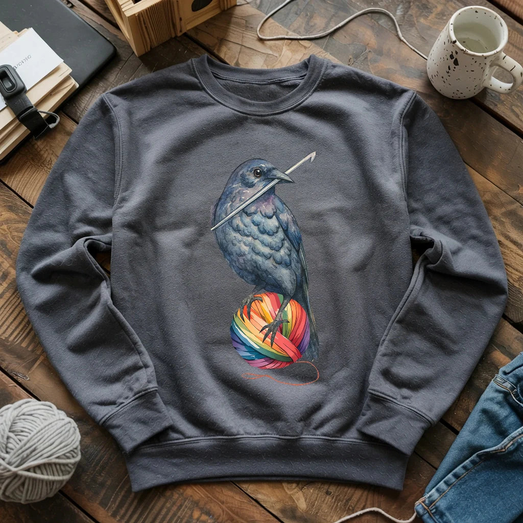 Crochet Crow Sweatshirt