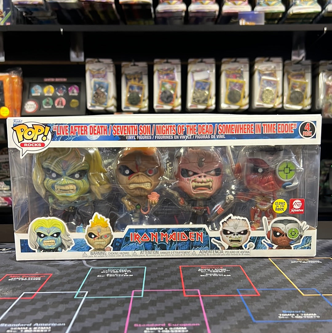 POP! Rocks: Iron Maiden - Eddie 4PK Glow in the Dark Box Set (AE Exclusive)
