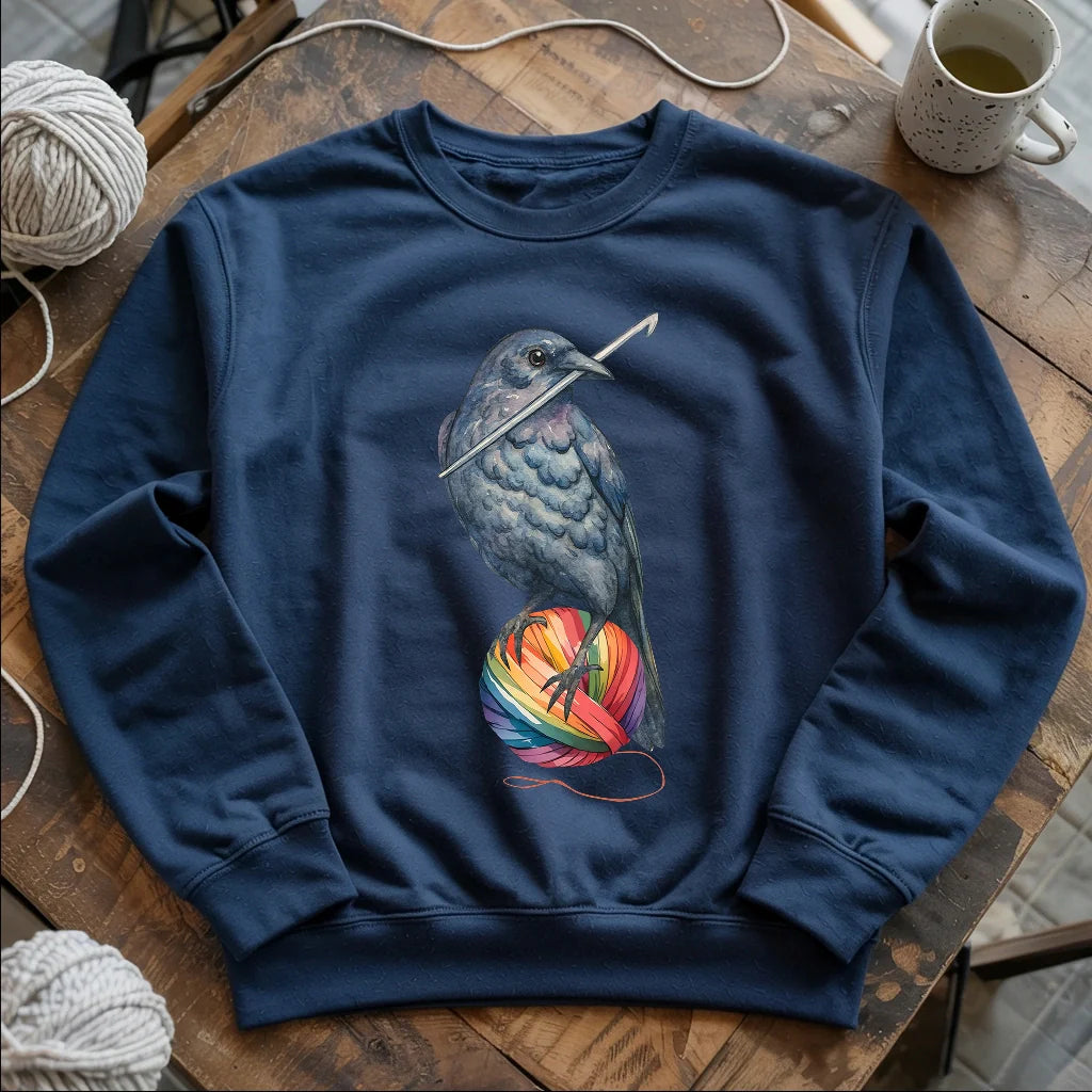 Crochet Crow Sweatshirt