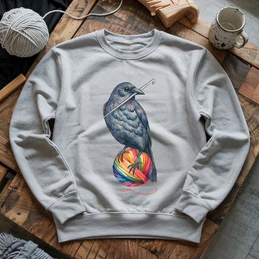 Crochet Crow Sweatshirt